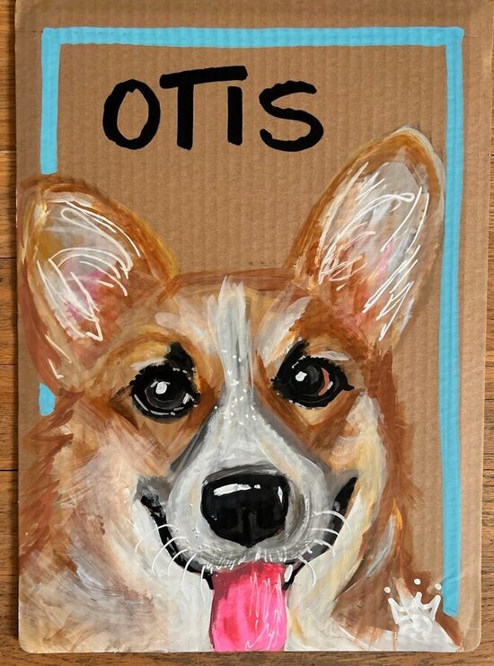 Whimsical Pet Portrait Custom Handpainted 10x14